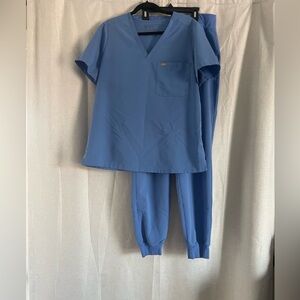 Figs Ceil Blue Zamora High Waisted - Tall Jogger & Catarina One-Pocket Scrub Top